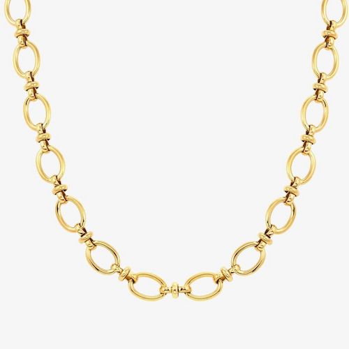 Nomination Short Affinity Gold Plated Stainless Steel Oval Link Necklace