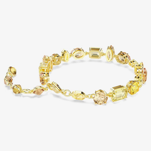 Swarovski Gema Gold Tone Plated Mixed Yellow Crystal Bracelet