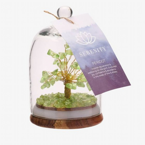 Miniature Peridot Crystal Dome Tree Ornament
