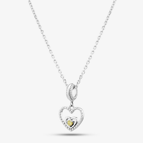 Rosa Lea August Birthstone Heart Dangle Charm Necklace