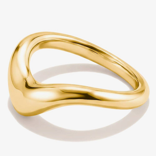 THOMAS SABO Fluid Elegance 18ct Yellow Gold Plated Wave Ring