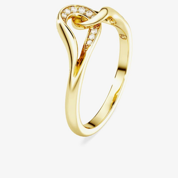 Swarovski Classica 18ct Yellow Gold Plated Round Cut Interlocking Ring
