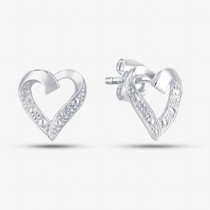 Heart Shaped Diamond Earrings for Mother's