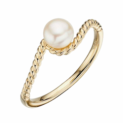 Freshwater Pearl Gold Ring June Birthdays