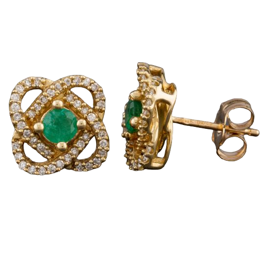 Pre Owned Emerald Earrings Birthstone May