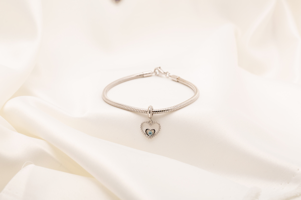 Rosa Lea March Birthstone Charm