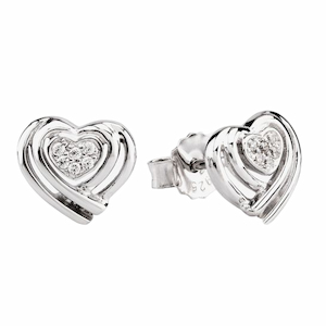 Rosa Lea Heart Stud Earrings Jewellery