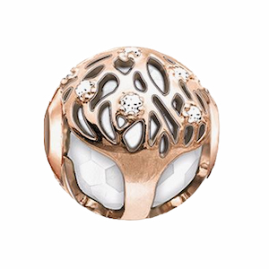 THOMAS SABO Rose Gold Plated Tree of Life White Karma Bead Nature Gift