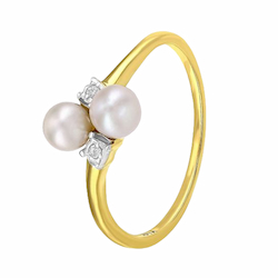 Yellow Gold Pearl Ring Birthstones